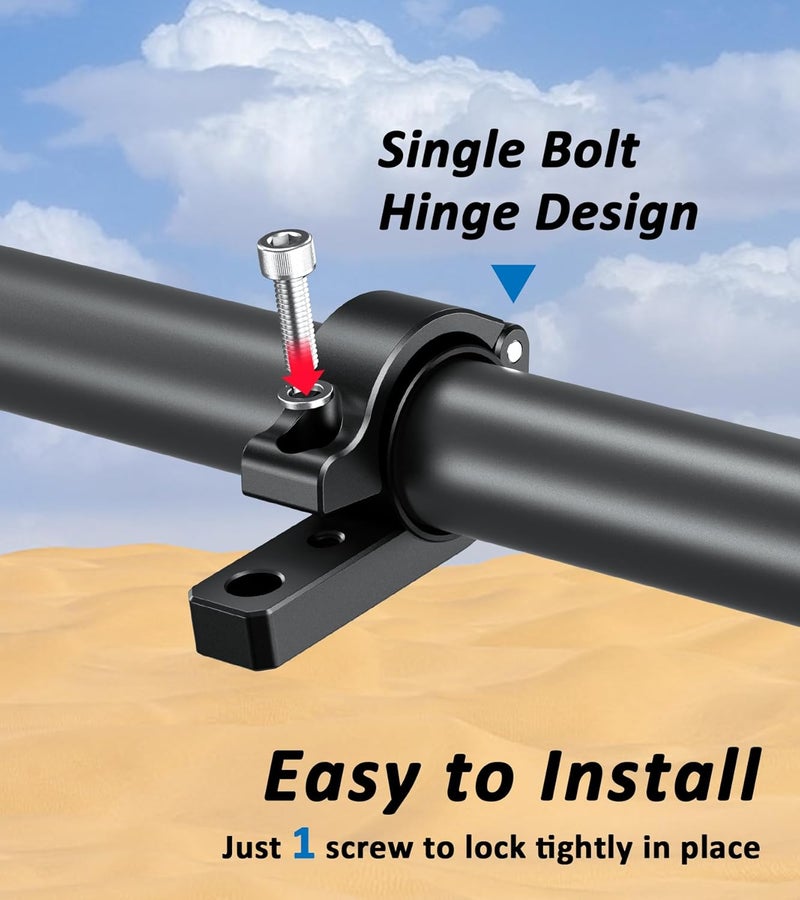 VAZESWIN 2 PCS Light Bar Mounts, Aluminium Alloy LED Light Mounting Brackets, Sturdy Roll Bar Clamps for Motorcycle ATV UTV Truck, Fit for 0.875" / 1" / 1.125" / 1.26" / 1.375" Handlebar Roll Cages - Image 2